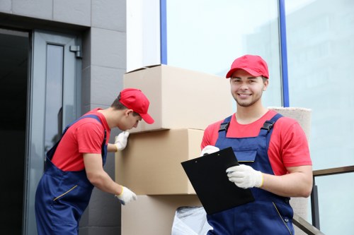Office removals team planning a commercial move in Blackwall
