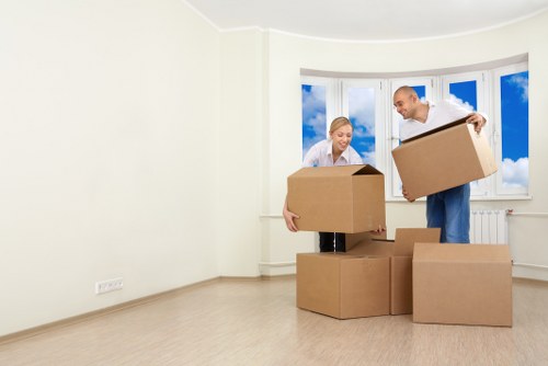 Local movers preparing a flat relocation in Blackwall
