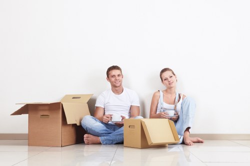 Sustainable moving service highlighting recycling and reuse in Blackwall