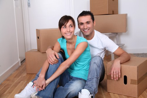 Furniture loading into a van for a Blackwall removal job