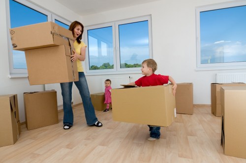 Furniture loading into a moving truck in Blackwall