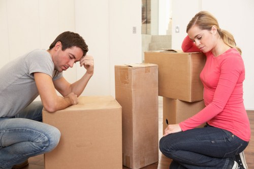 Removal truck loading for a flat or office move in Blackwall